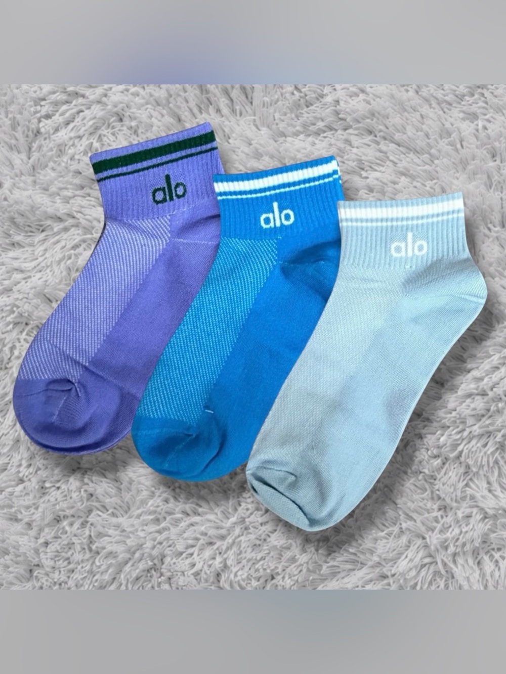 Alo 3 Piece Bundle - Low Cut Ankle Athletic Socks – Women’s Sport Quarter Socks